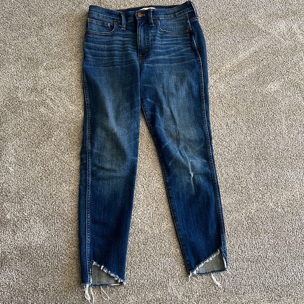 Madewell step hem 10” high rise skinny jeans size 28